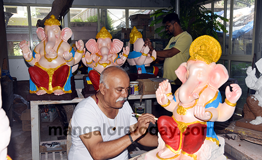 Ganesha idol making 